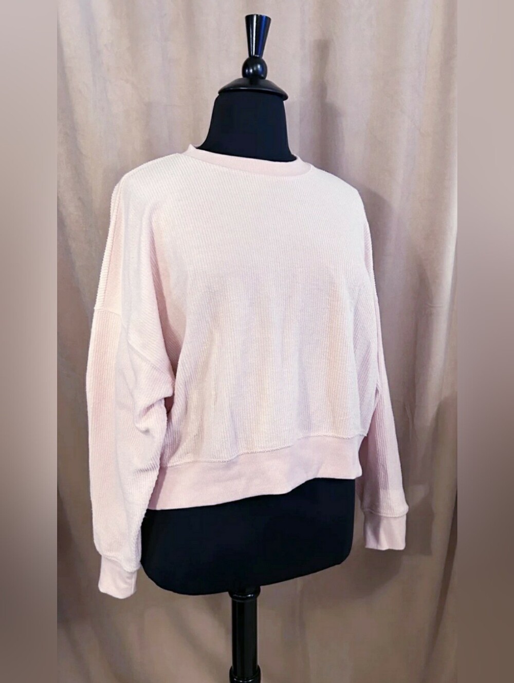 OCEAN DRIVE PINK RIBBED PULLOVER